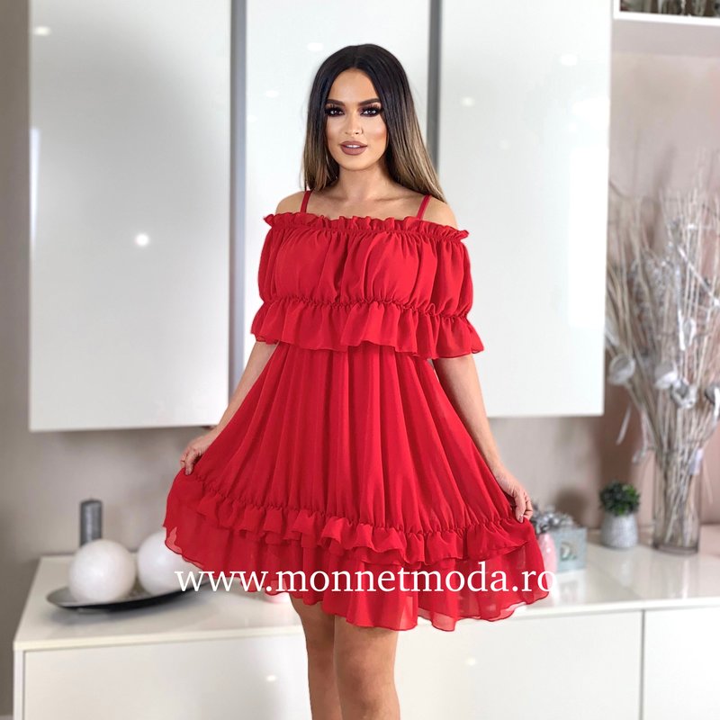 Rochie Rosie cu Papion si Bratara